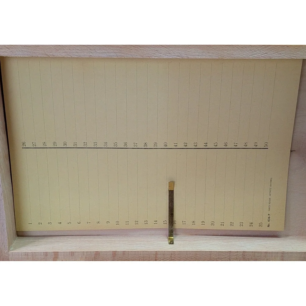 Rowi Slide Storage Box Wood 100 Capacity Natural Excellent Vintage 436 P Germany